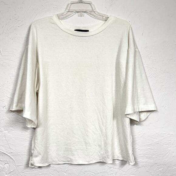 kes Tops - Kes White Linen Silk Short Sleeve Tee Shirt Womens S Lagenlook Closet Staple Top